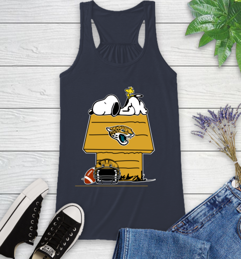 Jacksonville Jaguars NFL Football Snoopy Woodstock The Peanuts Movie Racerback Tank 12