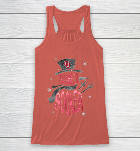 Oklahoma Sooners Christmas Snowman Racerback Tank 3