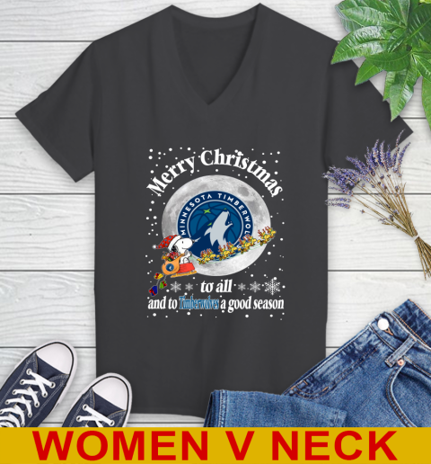 Minnesota Timberwolves Merry Christmas To All And To Timberwolves A Good Season NBA Basketball Sports Women's V-Neck T-Shirt 8
