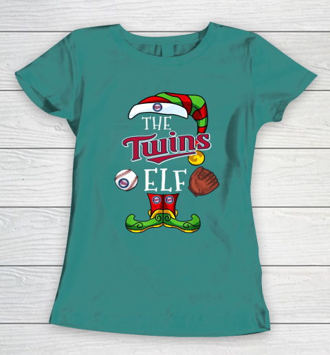 Minnesota Twins Christmas ELF Funny MLB Women's T-Shirt 10