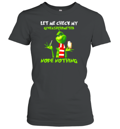 The Grinch Let Me Check My Giveashitometer Nope Nothing Women's T-Shirt