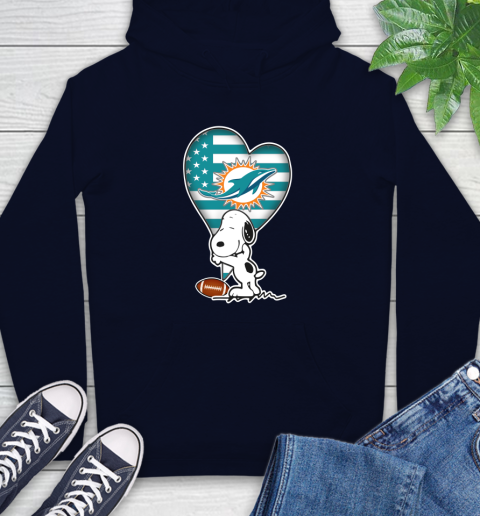Miami Dolphins NFL Football The Peanuts Movie Adorable Snoopy Hoodie 4
