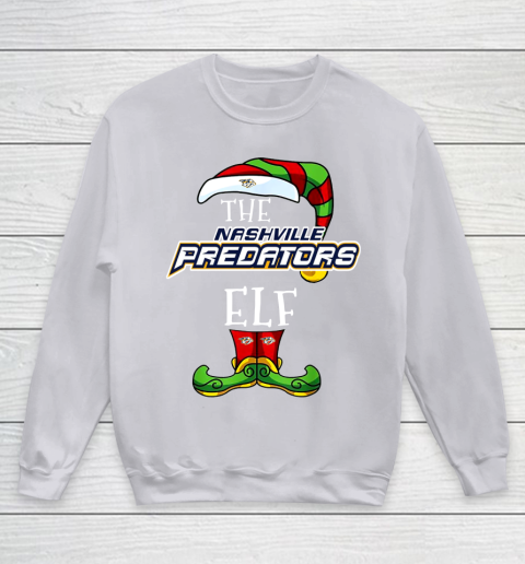 Nashville Predators Christmas ELF Funny NHL Youth Sweatshirt 3