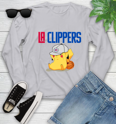 NBA Pikachu Basketball Sports Los Angeles Clippers Youth Long Sleeve 5