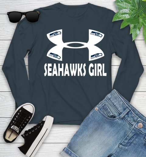 NFL Seattle Seahawks Girl Under Armour Football Sports Youth Long Sleeve 9