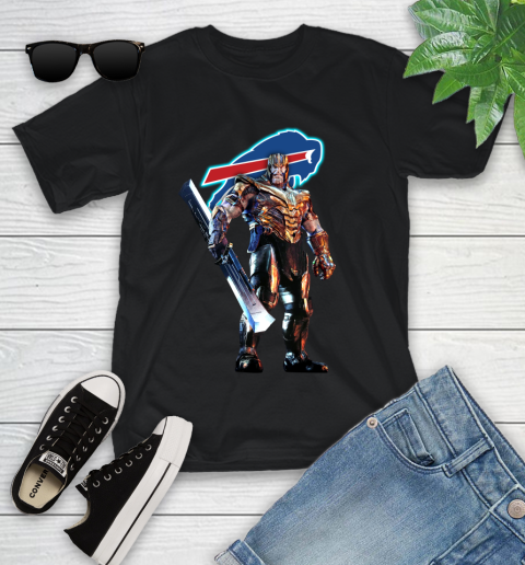 NFL Thanos Gauntlet Avengers Endgame Football Buffalo Bills Youth T-Shirt 2