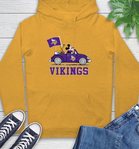 Nfl Football Minnesota Vikings Pluto Mickey Driving Disney Shirt