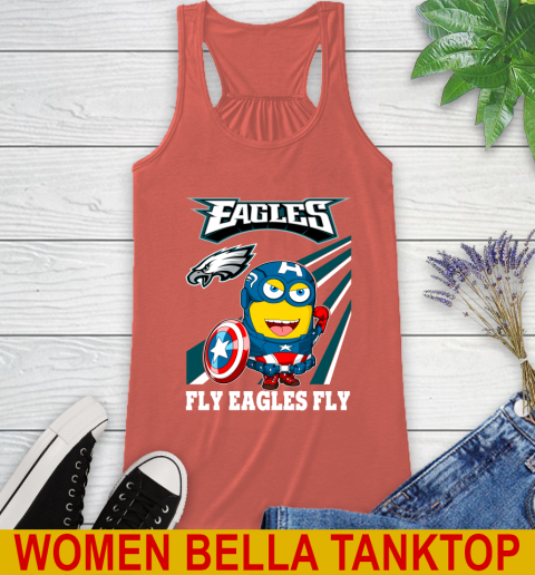 NFL Football Philadelphia Eagles Captain America Marvel Avengers Minion Shirt Racerback Tank 3