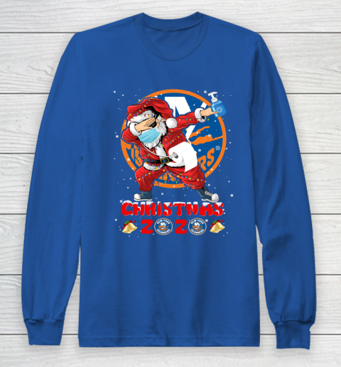 New York Islanders Funny Santa Claus Dabbing Christmas 2020 NHL Long Sleeve T-Shirt 6