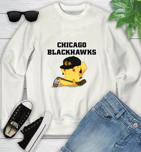 NHL Pikachu Hockey Sports Chicago Blackhawks Youth Sweatshirt