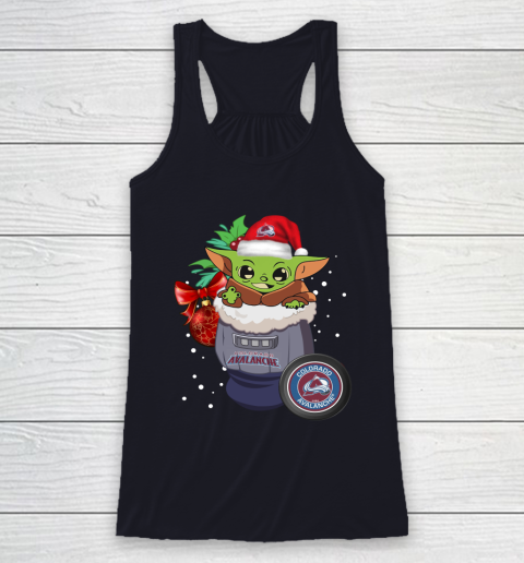 Colorado Avalanche Christmas Baby Yoda Star Wars Funny Happy NHL Racerback Tank 8