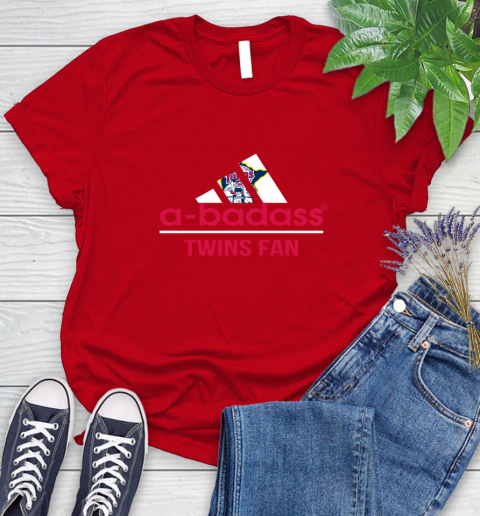 MLB A Badass Minnesota Twins Fan Adidas Baseball Sports Women's T-Shirt 13