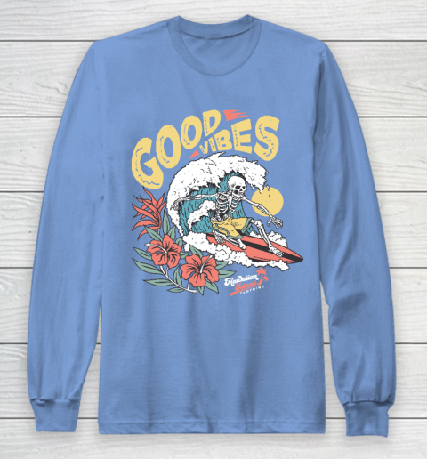 Good Vibes Skeleton Surfer Long Sleeve T-Shirt 8