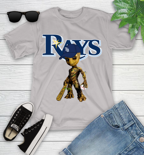 MLB Tampa Bay Rays Groot Guardians Of The Galaxy Baseball Youth T-Shirt 12