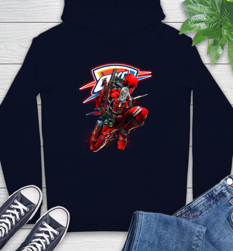 NBA Deadpool Marvel Comics Sports Basketball Oklahoma City Thunder Hoodie 4