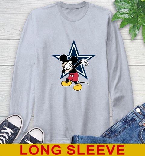 Dallas Cowboys NFL Football Dabbing Mickey Disney Sports Long Sleeve T-Shirt 6