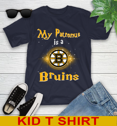 NHL Hockey Harry Potter My Patronus Is A Boston Bruins Youth T-Shirt 2