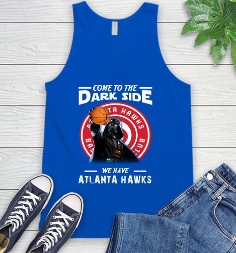 NBA Come To The Dark Side We Have Atlanta Hawks Star Wars Darth Vader Basketball Tank Top 4