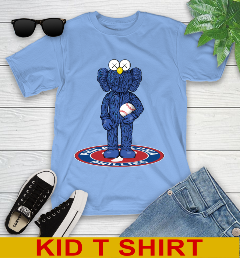 MLB Baseball Philadelphia Phillies Kaws Bff Blue Figure Shirt Youth T-Shirt 12 MLB Baseball Philadelphia Phillies Kaws Bff Blue Figure Shirt Youth T-Shirt - Image 12