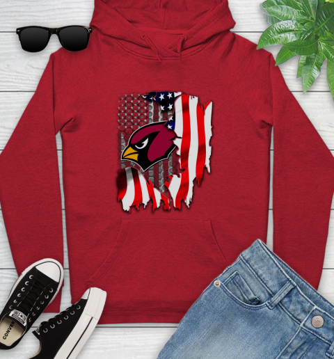 Arizona Cardinals NFL Football American Flag Youth Hoodie 12