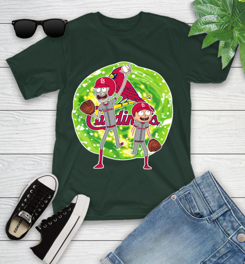 MLB St.Louis Cardinals Rick And Morty Baseball Sports Youth T-Shirt 5