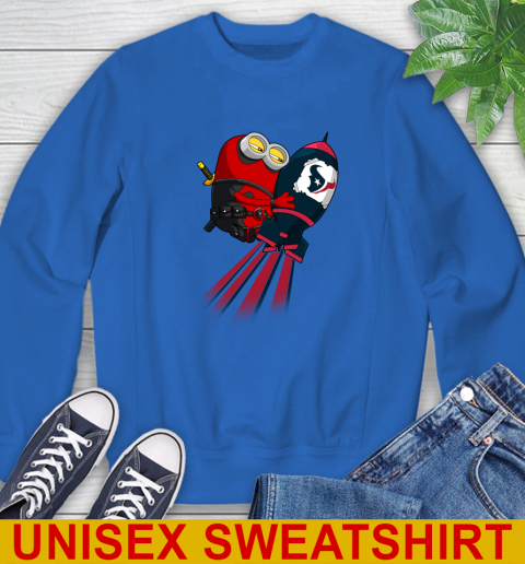 NFL Football Houston Texans Deadpool Minion Marvel Shirt Sweatshirt 12 NFL Football Houston Texans Deadpool Minion Marvel Shirt Sweatshirt - Image 12