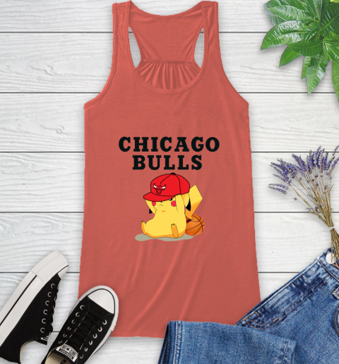 NBA Pikachu Basketball Sports Chicago Bulls Racerback Tank 4