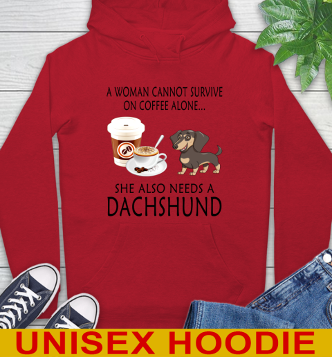 Women cannot survive on coffee alone she also need a DACHSHUND tshirt 21