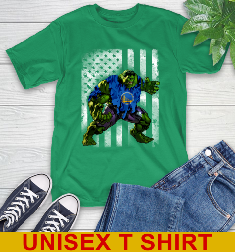 Golden State Warriors Hulk Marvel Avengers NBA Basketball American Flag T-Shirt 7
