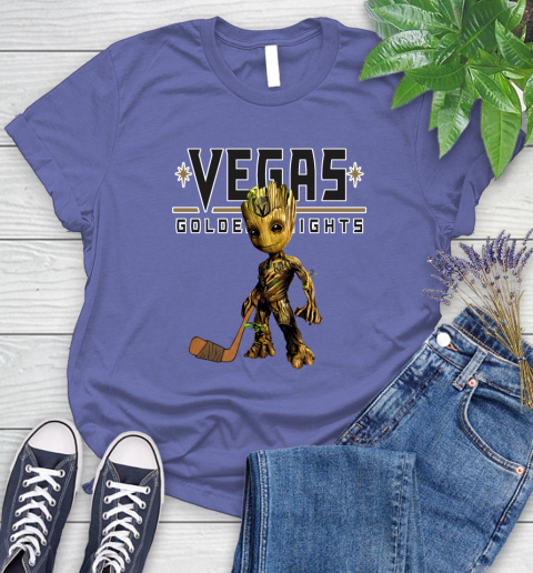 Vegas Golden Knights NHL Hockey Groot Marvel Guardians Of The Galaxy Women's T-Shirt 11