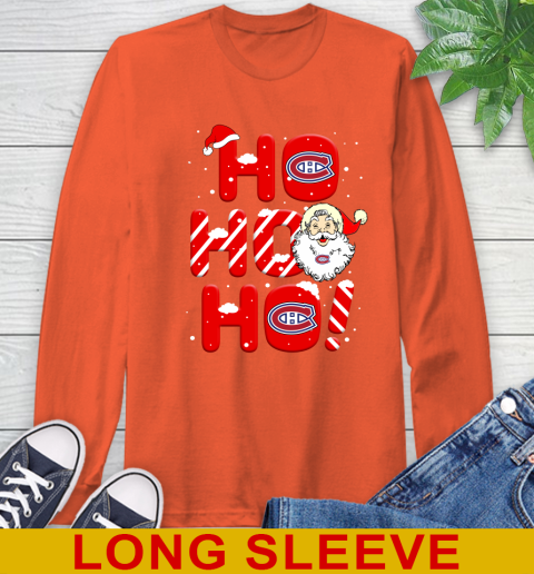 Montreal Canadiens NHL Hockey Ho Ho Ho Santa Claus Merry Christmas Shirt Long Sleeve T-Shirt 4