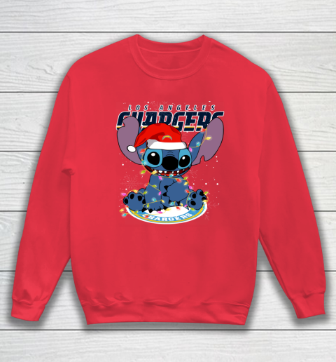 Los Angeles Chargers NFL Football noel stitch Christmas Sweatshirt 6