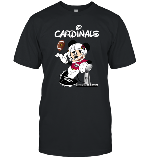 Mickey Cardinals Taking The Super Bowl Trophy Football Unisex Jersey Tee