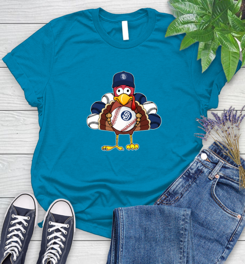 San Diego Padres Turkey thanksgiving Women's T-Shirt 7