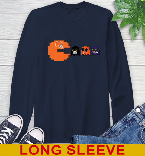 Cleveland Browns NFL Football Pac Man Champion Long Sleeve T-Shirt 4
