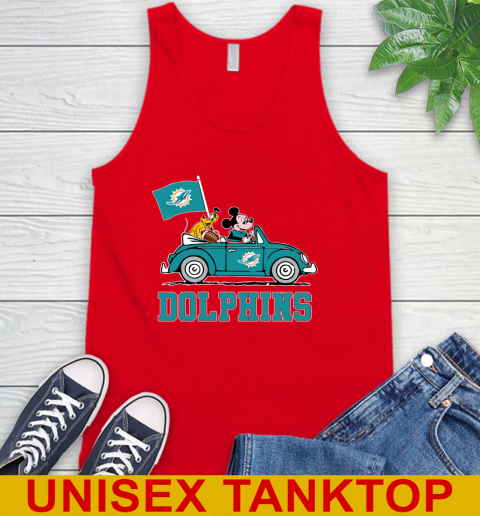 NFL Football Miami Dolphins Pluto Mickey Driving Disney Shirt Tank Top 6