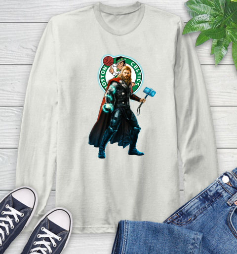 NBA Thor Avengers Endgame Basketball Boston Celtics Long Sleeve T-Shirt 12