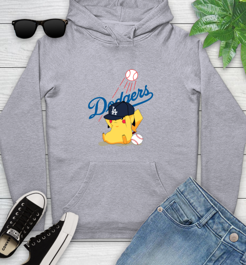MLB Pikachu Baseball Sports Los Angeles Dodgers Youth Hoodie 6