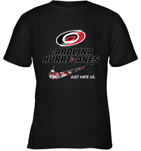 NHL Team Carilona Huricanes x Nike Just Hate Us Hockey Youth T-Shirt