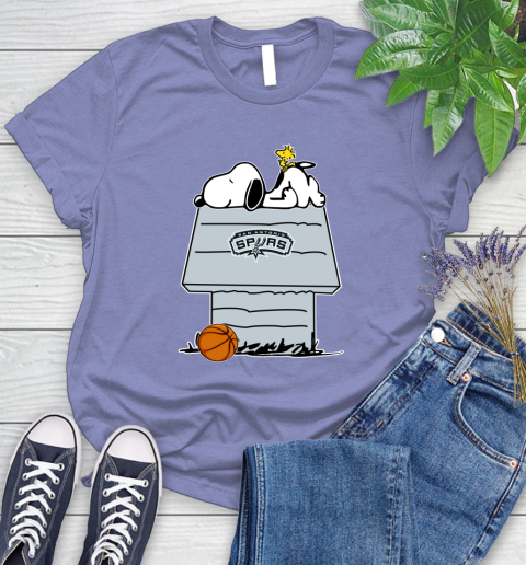 San Antonio Spurs NBA Basketball Snoopy Woodstock The Peanuts Movie Women's T-Shirt 11