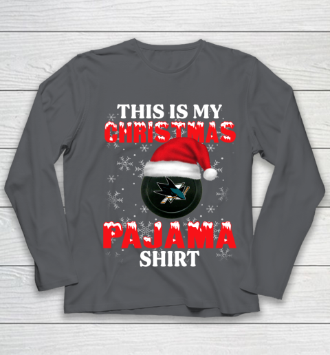 San Jose Sharks This Is My Christmas Pajama Shirt NHL Youth Long Sleeve 6