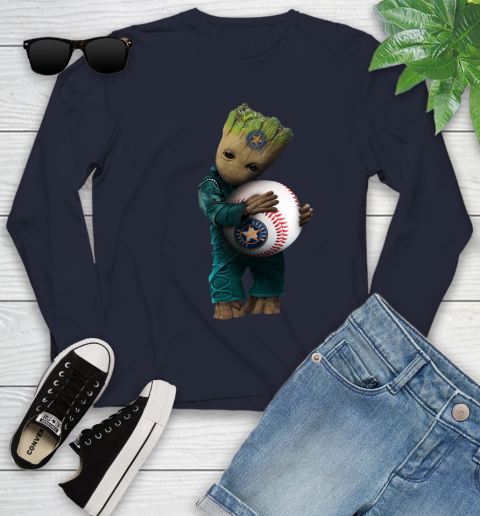 MLB Groot Guardians Of The Galaxy Baseball Sports Houston Astros Youth Long Sleeve 3