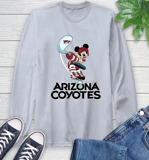 NHL Hockey Arizona Coyotes Cheerful Mickey Mouse Shirt Long Sleeve T-Shirt 6