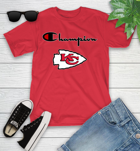 NFL Football Kansas City Chiefs Champion Shirt Youth T-Shirt 8