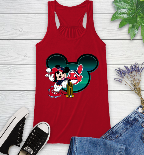 MLB Cleveland Indians The Commissioner's Trophy Mickey Mouse Disney Racerback Tank 6