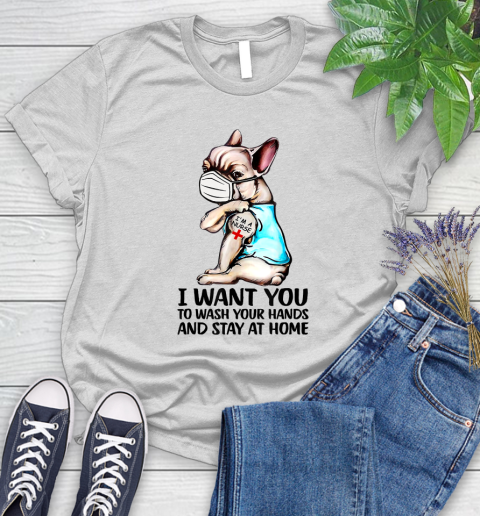 Nurse Shirt French Bulldog I'm A Nurse Tattoo Wash Your Hands Funny T Shirt Women's T-Shirt