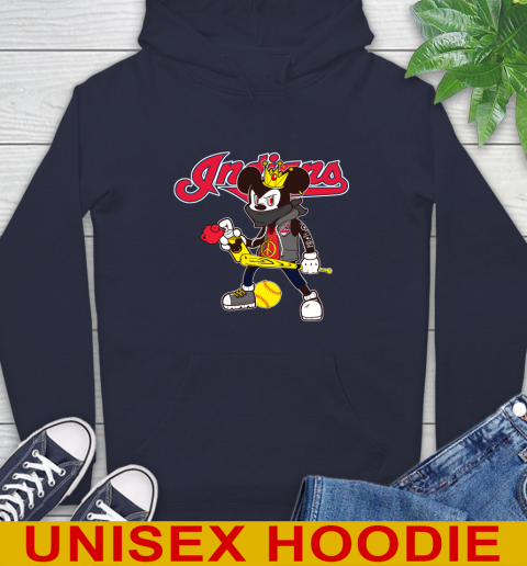 Cleveland Indians MLB Baseball Mickey Peace Sign Sports Hoodie 4