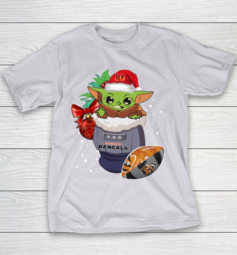 Cincinnati Bengals Christmas Baby Yoda Star Wars Funny Happy NFL Youth T-Shirt 5