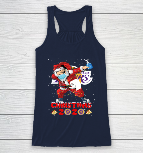 Los Angeles Lakers Funny Santa Claus Dabbing Christmas 2020 NBA Racerback Tank 8