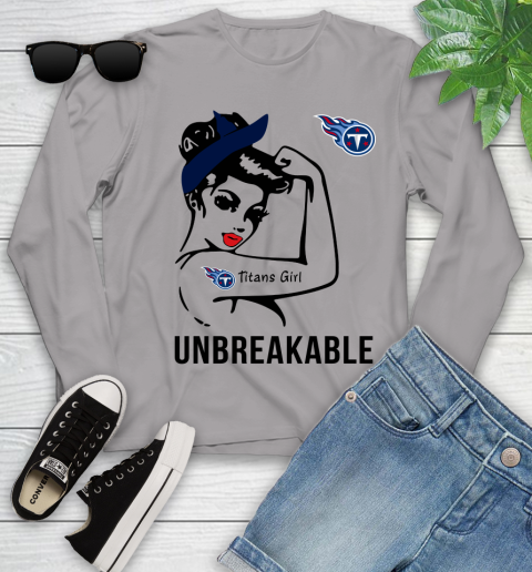 NFL Tennessee Titans Girl Unbreakable Football Sports Youth Long Sleeve 3